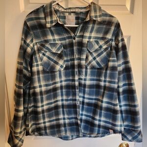 5.11 Tactical Blue and White Checkered Flanal Shirt. Size Large.